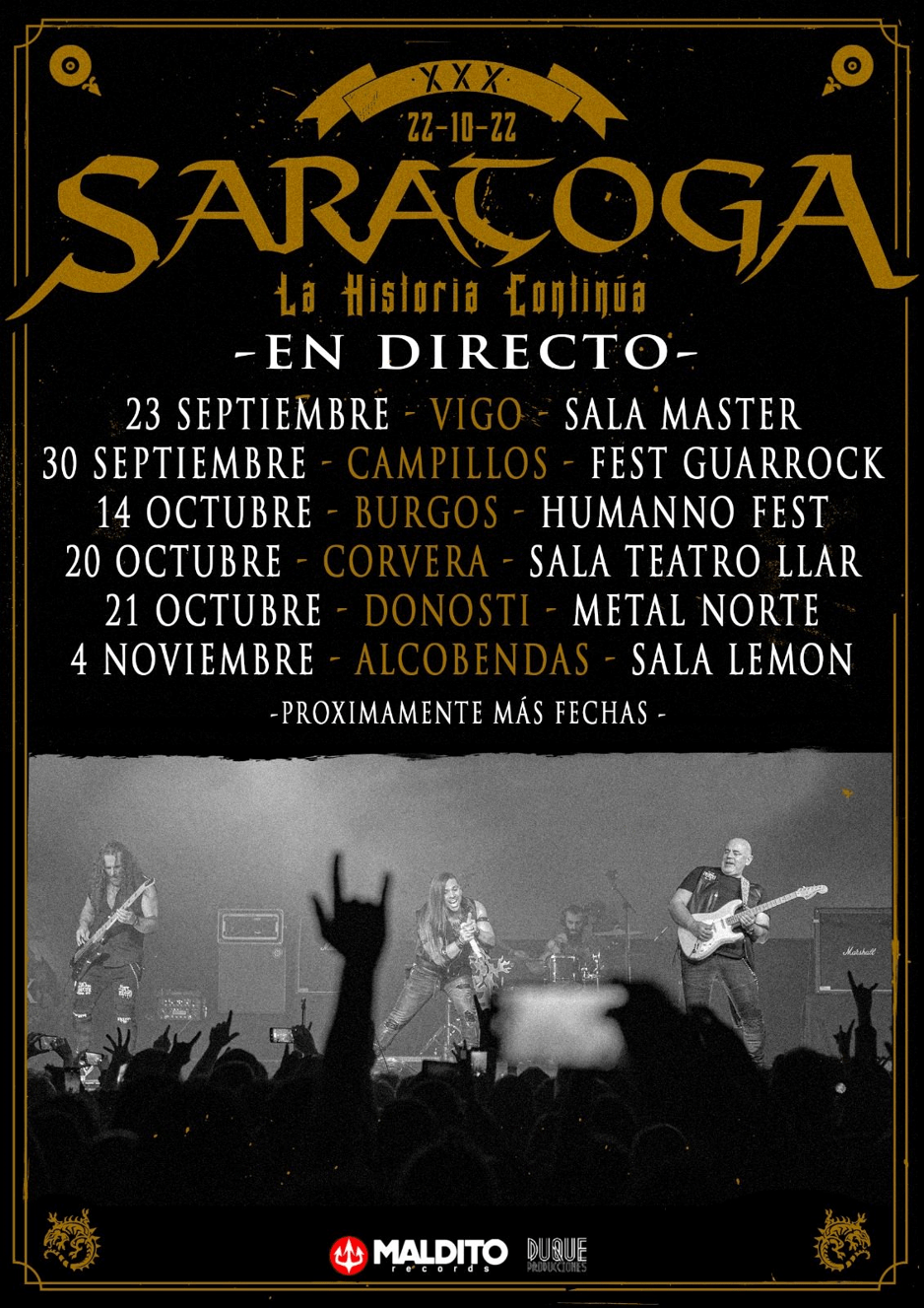 SARATOGA NUEVAS FECHAS.