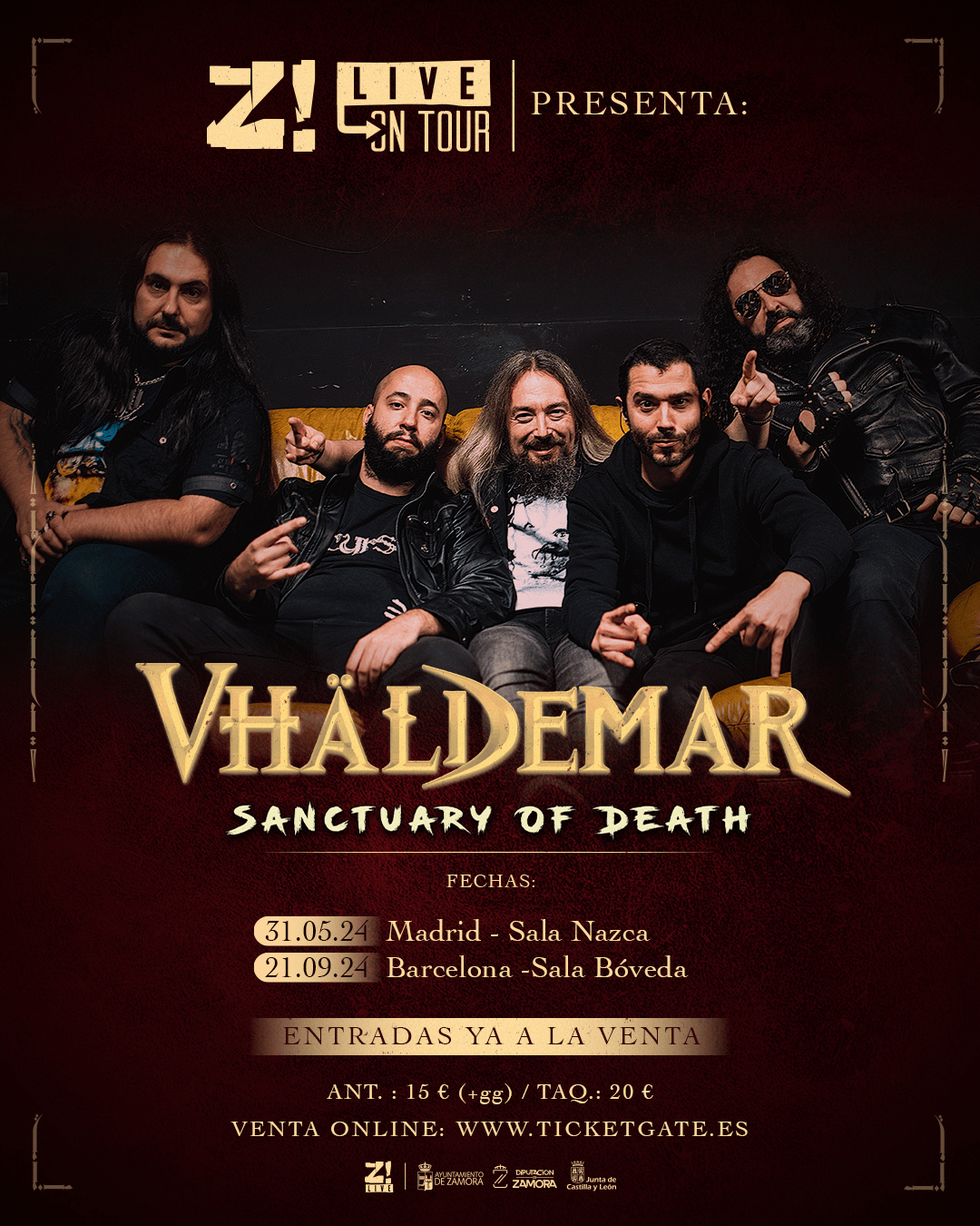FECHAS DE VHÄLDEMAR EN MADRID Y BARCELONA