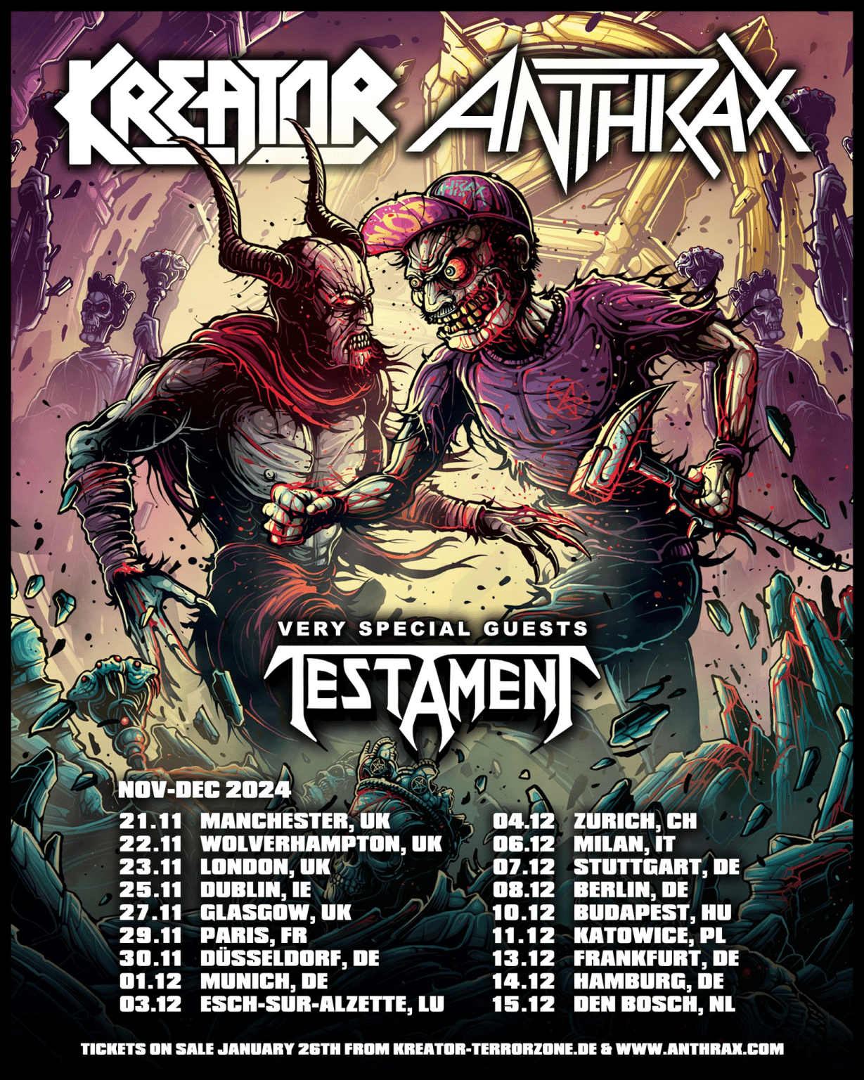 FECHAS DE KREATOR Y ANTHRAX