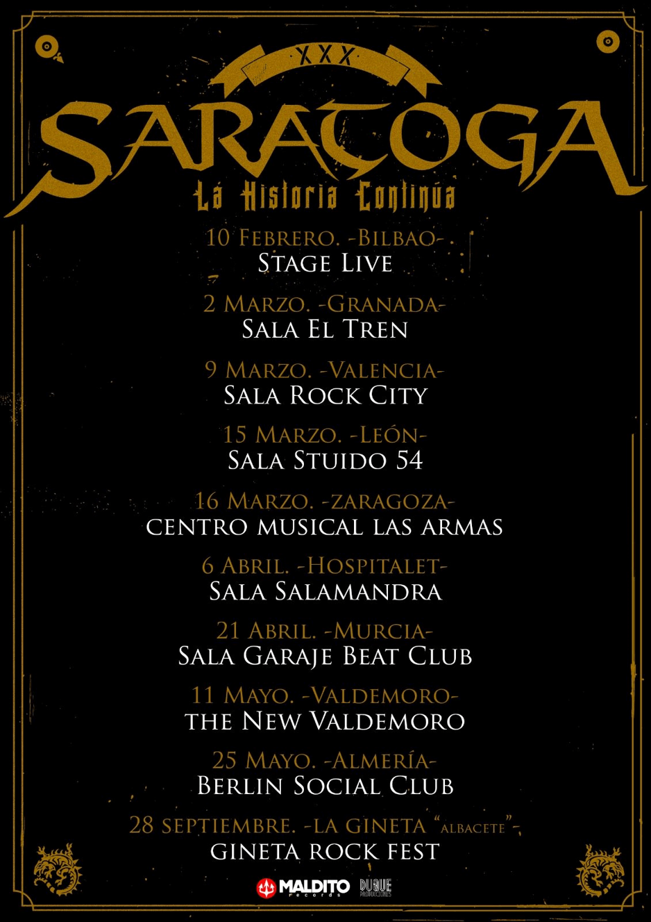 NUEVAS FECHAS DE SARATOGA