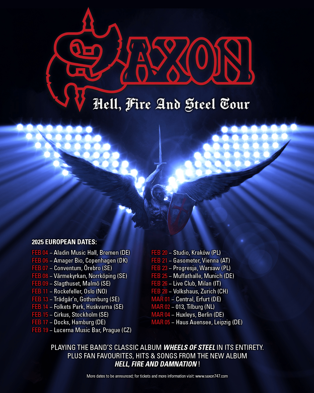 AGENDA DE CONCIERTOS DE SAXON