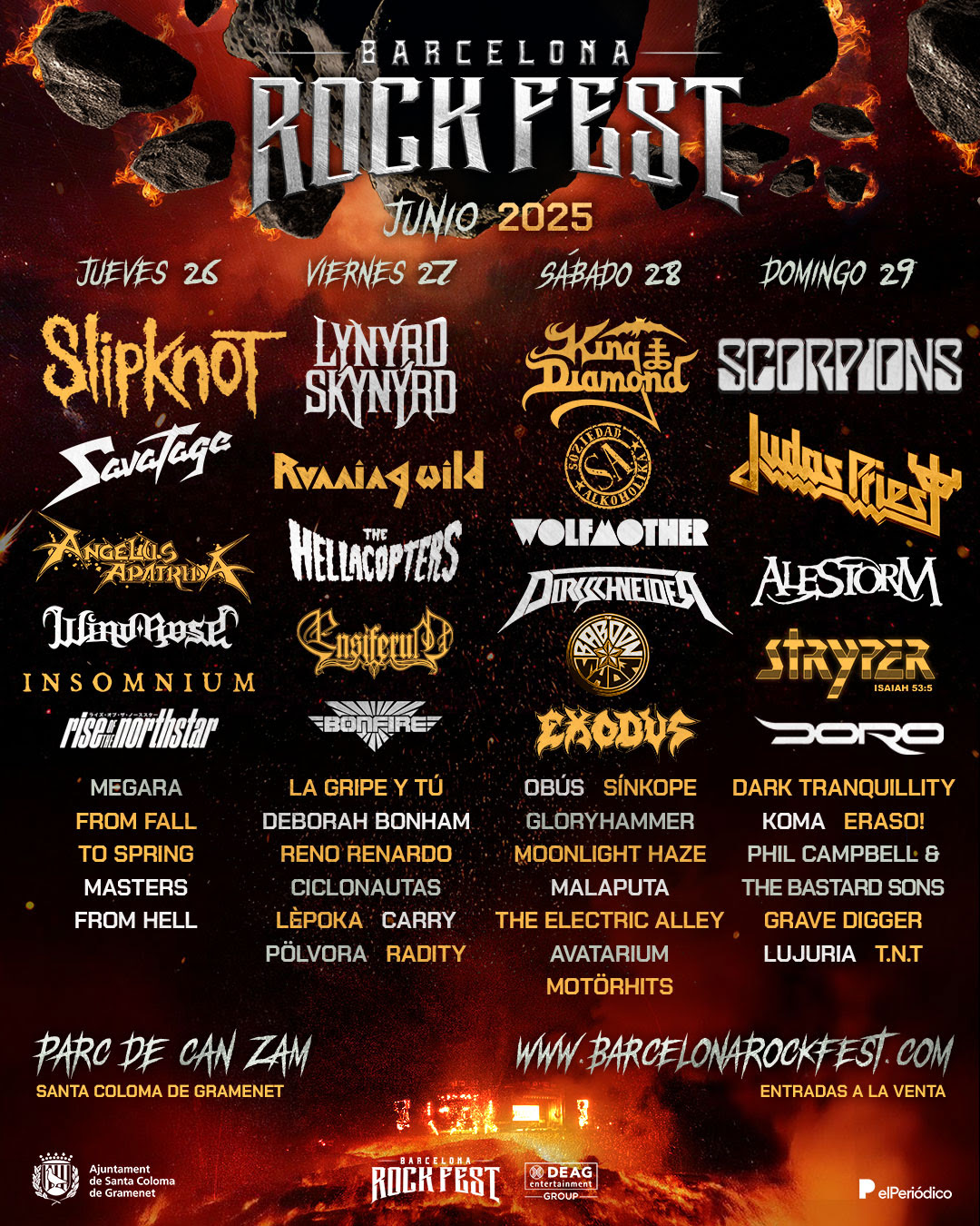 CARTEL DEFINITIVO DEL BARCELONA ROCK FEST