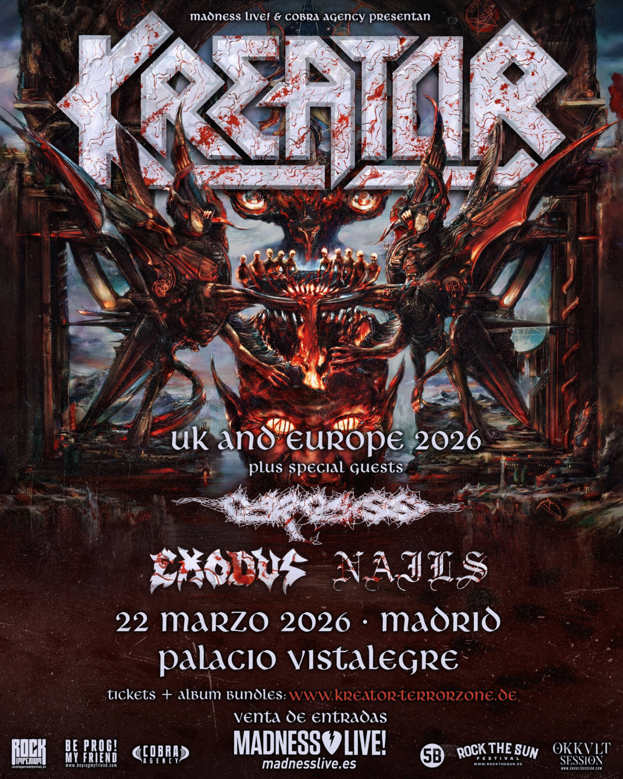 FECHA EXCLUSIVA DE KREATOR EN MADRID