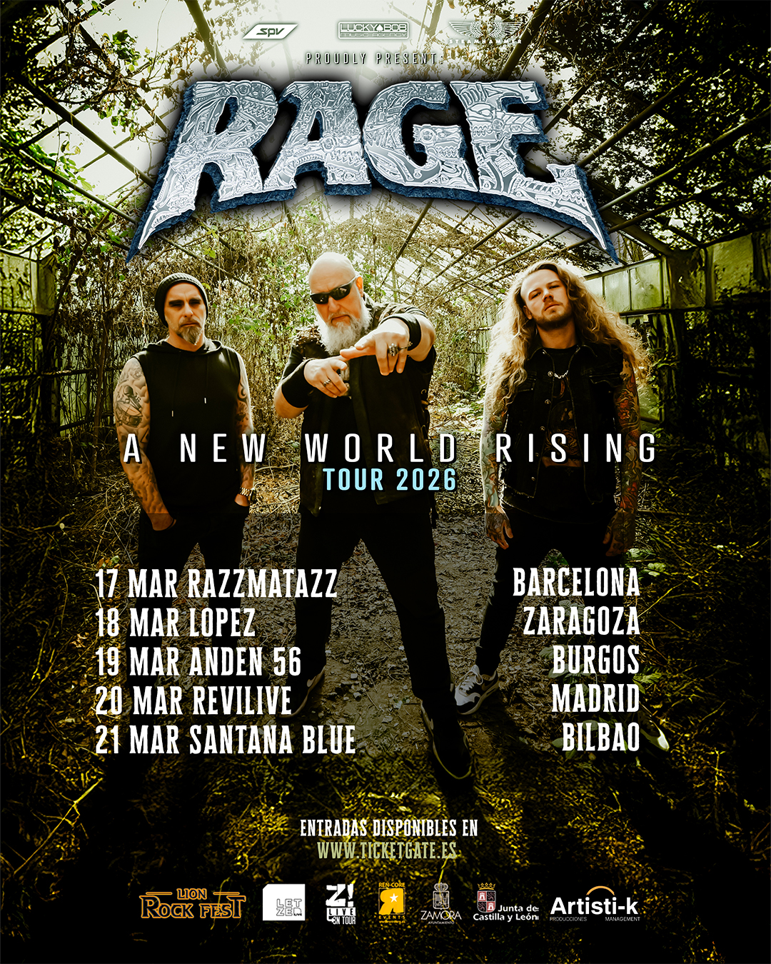 CONCIERTOS DE RAGE  Y HORARIOS